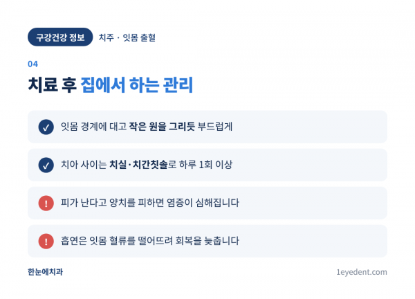 양치할 때 잇몸 출혈, 치과 진료 순서 (5)