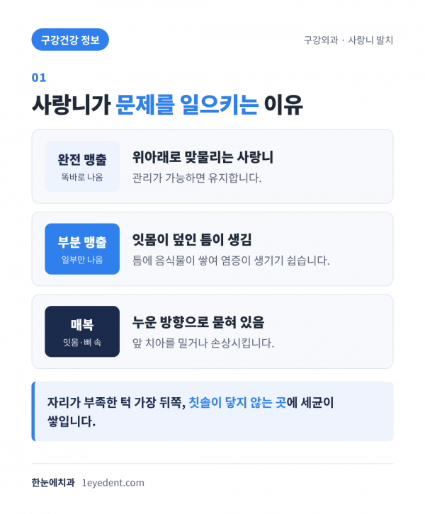 사랑니, 반드시 뽑아야 하는 경우 (2)